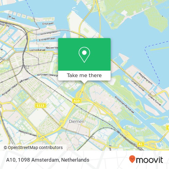 A10, 1098 Amsterdam Karte