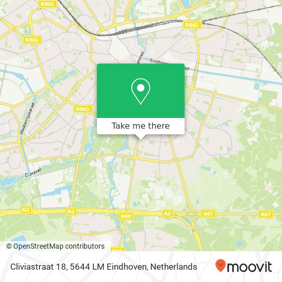 Cliviastraat 18, 5644 LM Eindhoven Karte