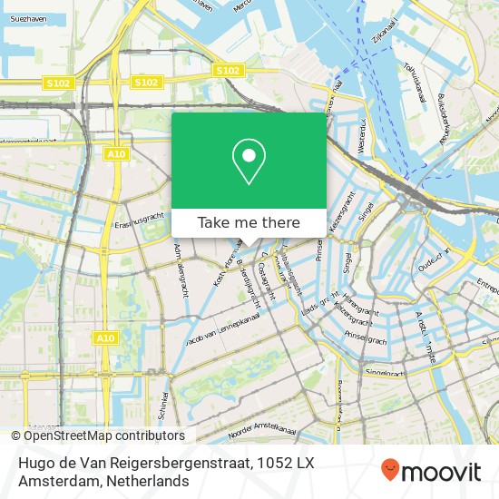 Hugo de Van Reigersbergenstraat, 1052 LX Amsterdam Karte