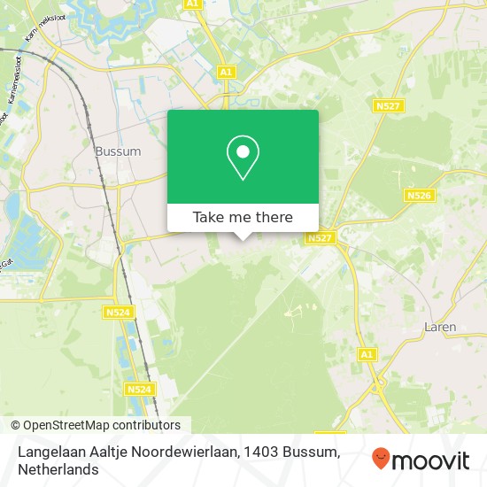 Langelaan Aaltje Noordewierlaan, 1403 Bussum map