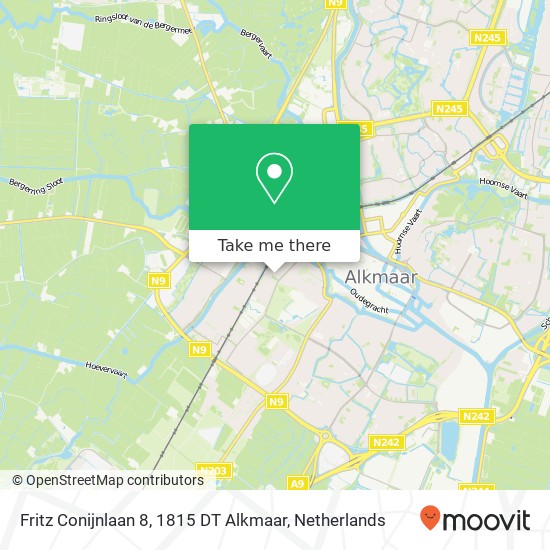Fritz Conijnlaan 8, 1815 DT Alkmaar map