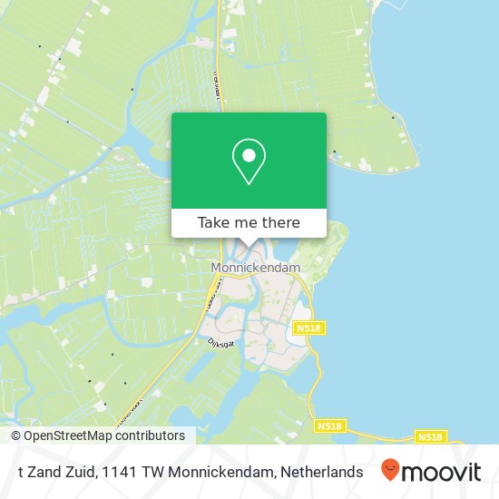 t Zand Zuid, 1141 TW Monnickendam Karte