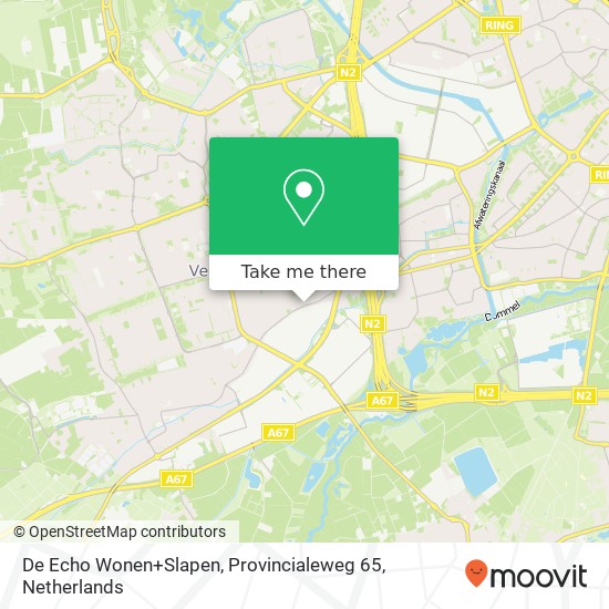 De Echo Wonen+Slapen, Provincialeweg 65 map