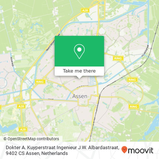 Dokter A. Kuyperstraat Ingenieur J.W. Albardastraat, 9402 CS Assen map