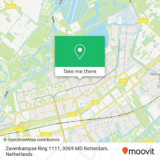 Zevenkampse Ring 1111, 3069 MD Rotterdam Karte