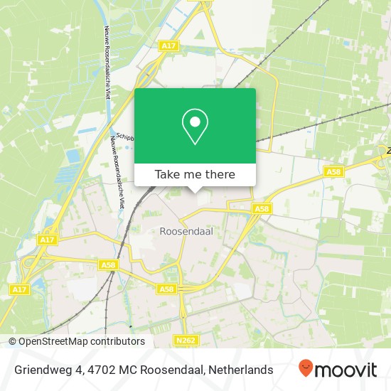 Griendweg 4, 4702 MC Roosendaal map