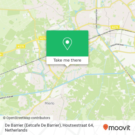 De Barrier (Eetcafe De Barrier), Houtsestraat 64 map