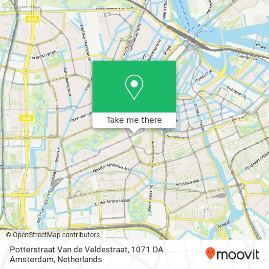 Potterstraat Van de Veldestraat, 1071 DA Amsterdam map