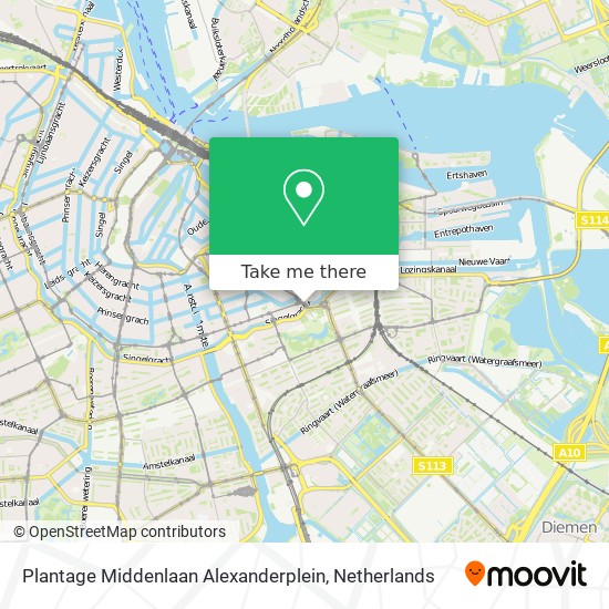 Plantage Middenlaan Alexanderplein Karte