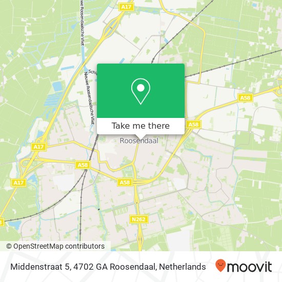 Middenstraat 5, 4702 GA Roosendaal map