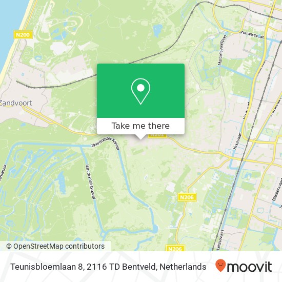 Teunisbloemlaan 8, 2116 TD Bentveld Karte