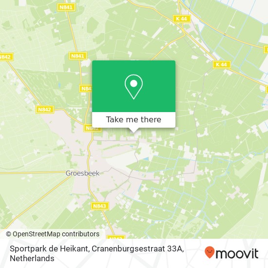 Sportpark de Heikant, Cranenburgsestraat 33A map