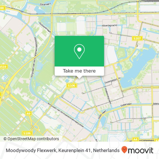 Moodywoody Flexwerk, Keurenplein 41 map