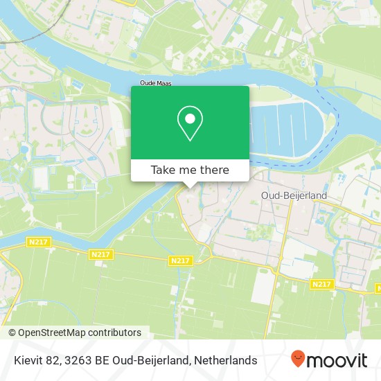 Kievit 82, 3263 BE Oud-Beijerland Karte