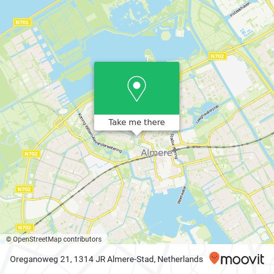 Oreganoweg 21, 1314 JR Almere-Stad Karte