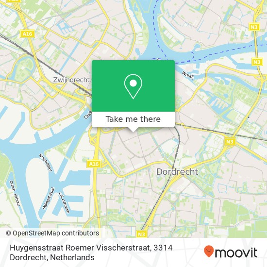 Huygensstraat Roemer Visscherstraat, 3314 Dordrecht Karte