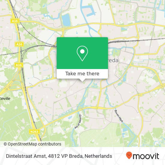 Dintelstraat Amst, 4812 VP Breda map