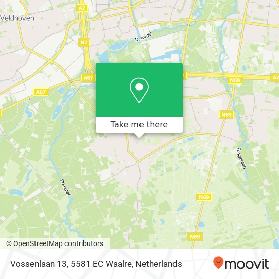 Vossenlaan 13, 5581 EC Waalre map