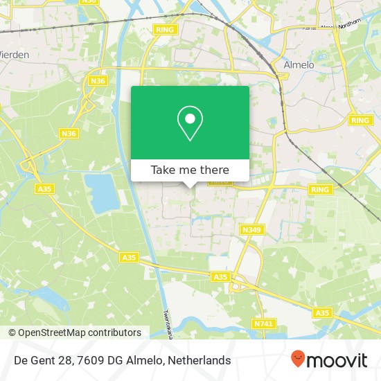 De Gent 28, 7609 DG Almelo map