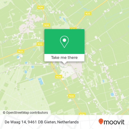 De Waag 14, 9461 DB Gieten map