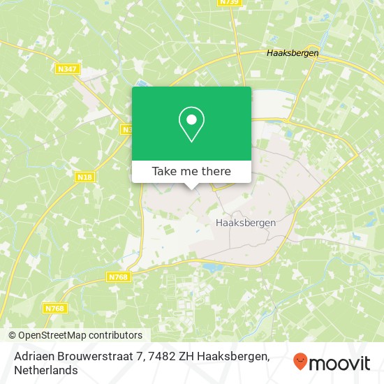 Adriaen Brouwerstraat 7, 7482 ZH Haaksbergen map