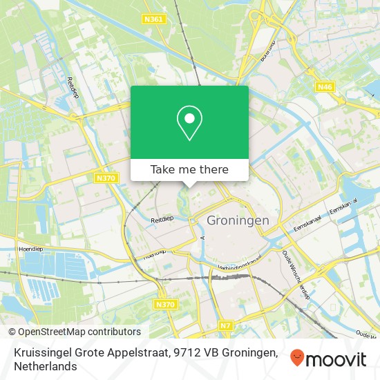 Kruissingel Grote Appelstraat, 9712 VB Groningen map