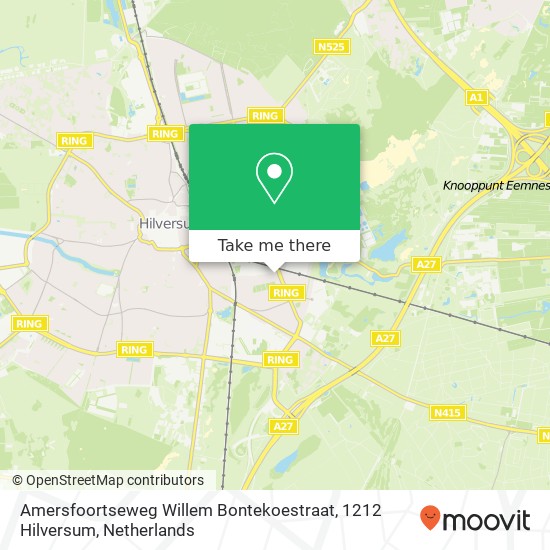 Amersfoortseweg Willem Bontekoestraat, 1212 Hilversum map