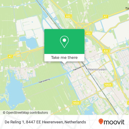 De Reling 1, 8447 EE Heerenveen map