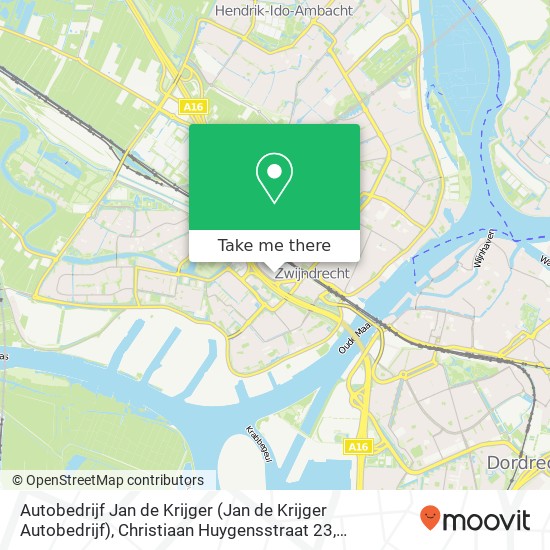 Autobedrijf Jan de Krijger (Jan de Krijger Autobedrijf), Christiaan Huygensstraat 23 map