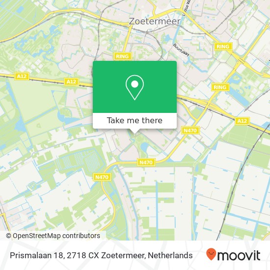 Prismalaan 18, 2718 CX Zoetermeer Karte
