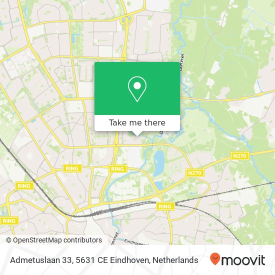 Admetuslaan 33, 5631 CE Eindhoven map