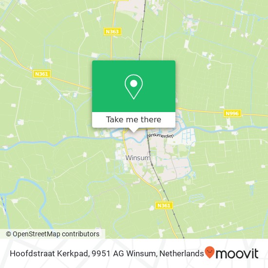 Hoofdstraat Kerkpad, 9951 AG Winsum map