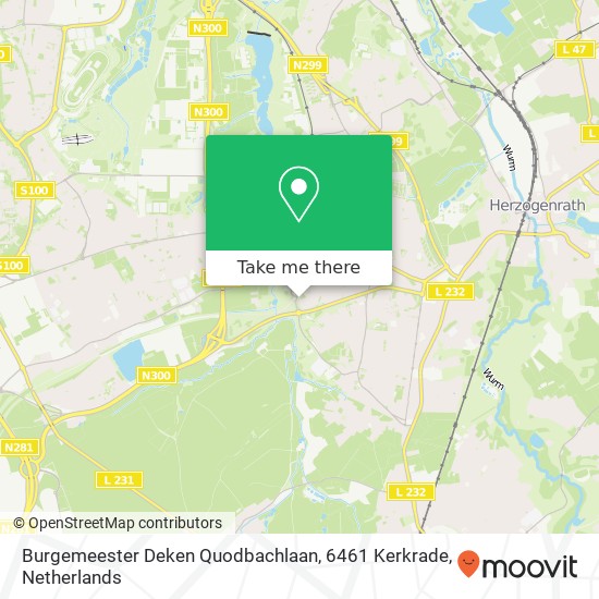 Burgemeester Deken Quodbachlaan, 6461 Kerkrade map