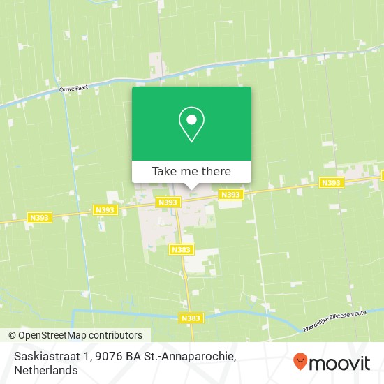 Saskiastraat 1, 9076 BA St.-Annaparochie map