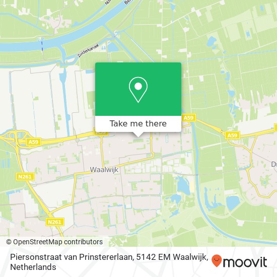 Piersonstraat van Prinstererlaan, 5142 EM Waalwijk map