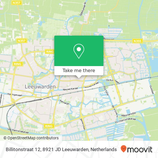 Billitonstraat 12, 8921 JD Leeuwarden map