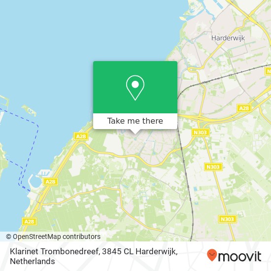 Klarinet Trombonedreef, 3845 CL Harderwijk Karte