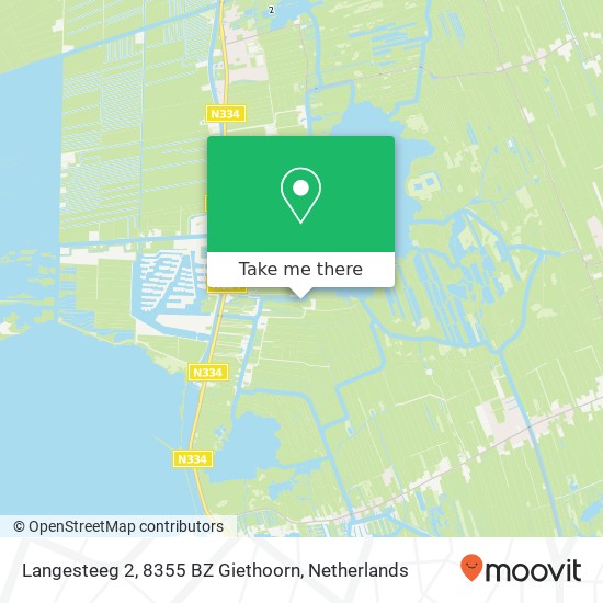 Langesteeg 2, 8355 BZ Giethoorn map