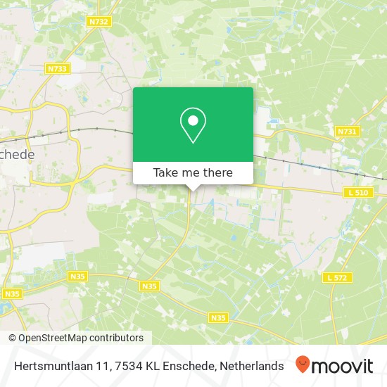 Hertsmuntlaan 11, 7534 KL Enschede Karte