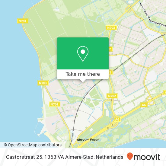 Castorstraat 25, 1363 VA Almere-Stad map