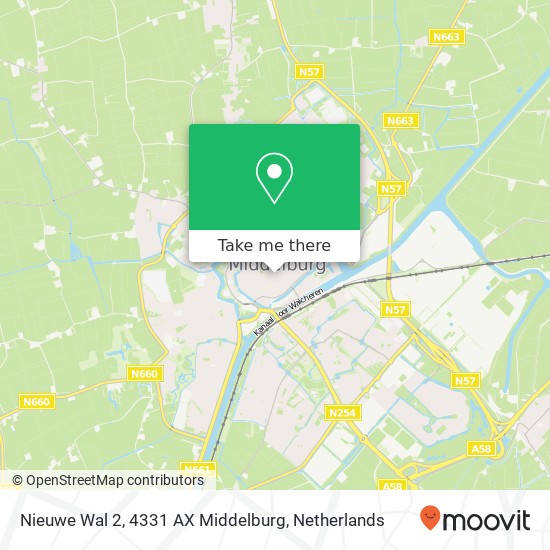 Nieuwe Wal 2, 4331 AX Middelburg map