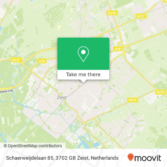 Schaerweijdelaan 85, 3702 GB Zeist map