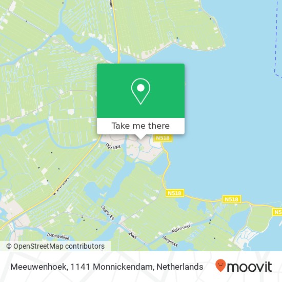 Meeuwenhoek, 1141 Monnickendam Karte