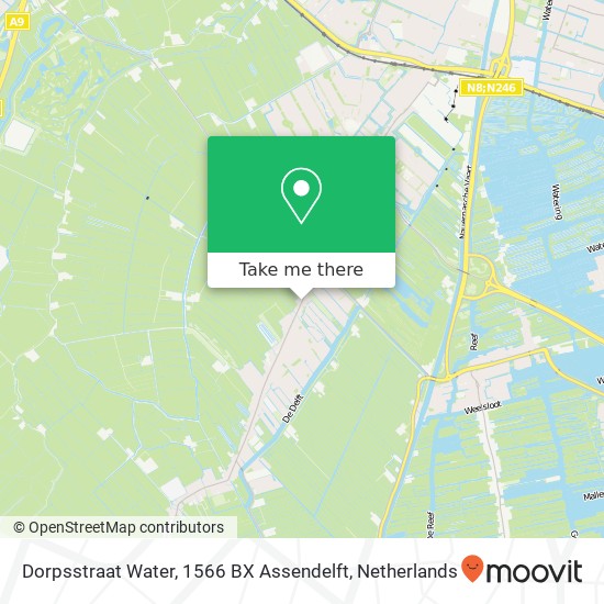 Dorpsstraat Water, 1566 BX Assendelft map