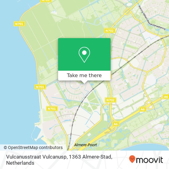 Vulcanusstraat Vulcanusp, 1363 Almere-Stad Karte