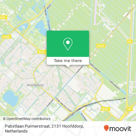 Pabstlaan Purmerstraat, 2131 Hoofddorp Karte