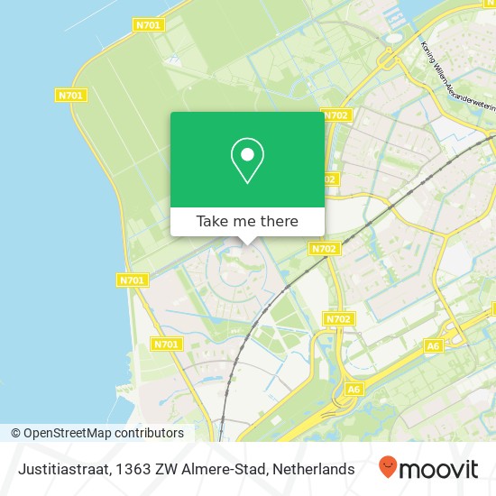 Justitiastraat, 1363 ZW Almere-Stad Karte