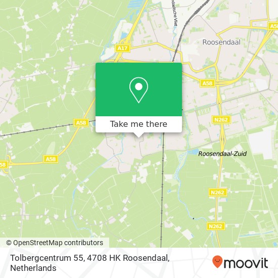 Tolbergcentrum 55, 4708 HK Roosendaal Karte