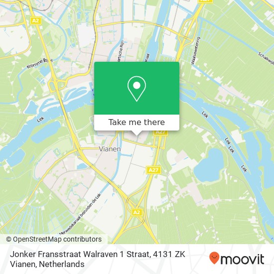 Jonker Fransstraat Walraven 1 Straat, 4131 ZK Vianen map