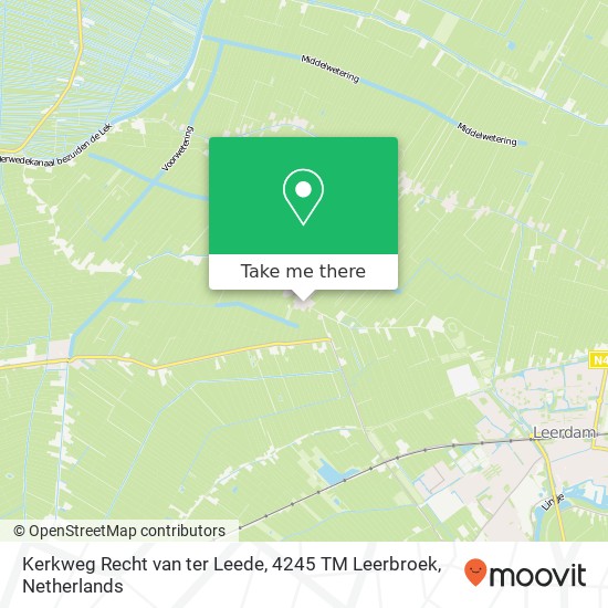 Kerkweg Recht van ter Leede, 4245 TM Leerbroek Karte